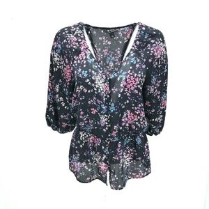 Banana Republic Floral Print Button Down Top Sz M